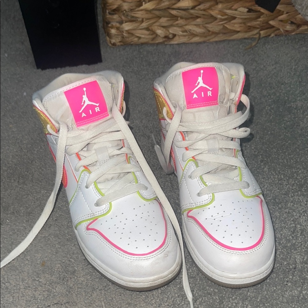 Nike Air White with Pink and Green Accents